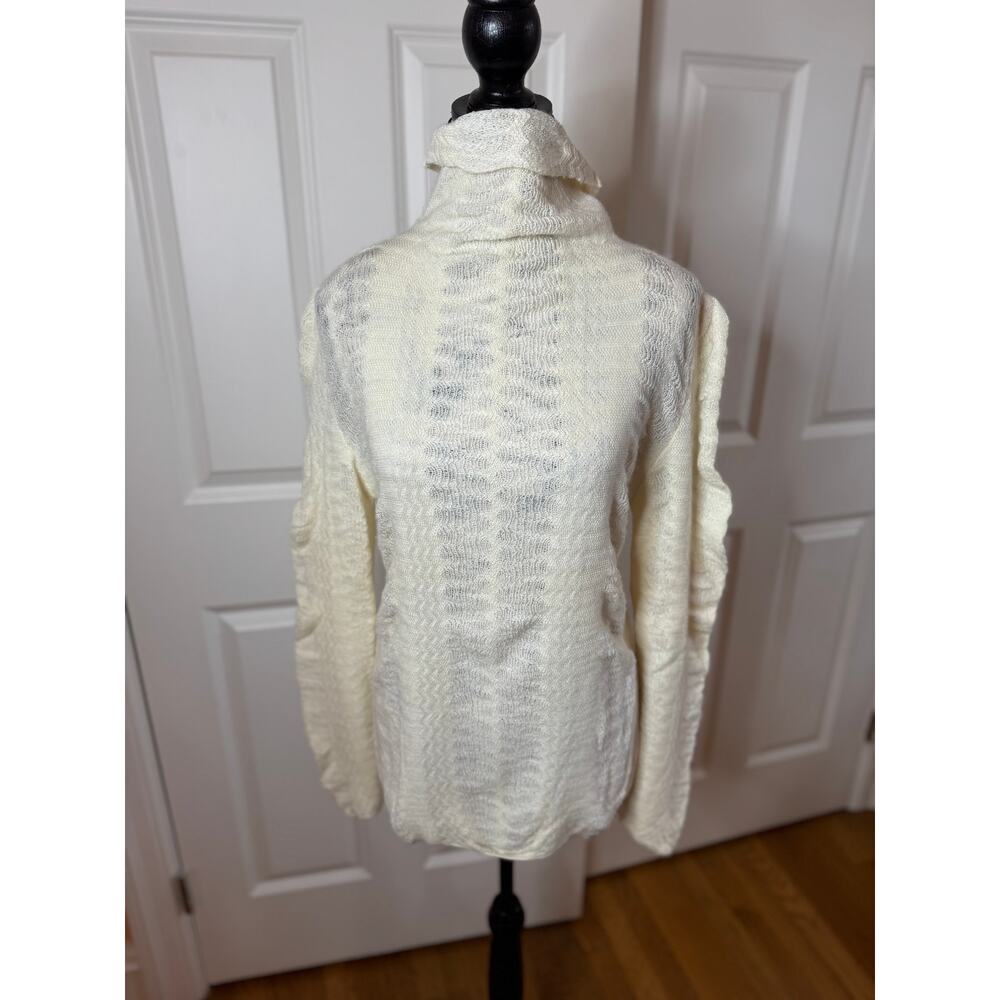 NWT TSE Cashmere Turtleneck Sweater - cream/off white LACE - XL